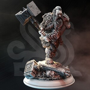 DnD Miniature Dwarf Barbarian miniature for Dungeons and Dragons tabletop RPG Wargaming miniature from DM Stash