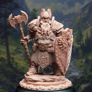 DnD Miniature Dwarf Life Cleric miniature for Dungeons and Dragons tabletop RPG Wargaming miniature from DM Stash