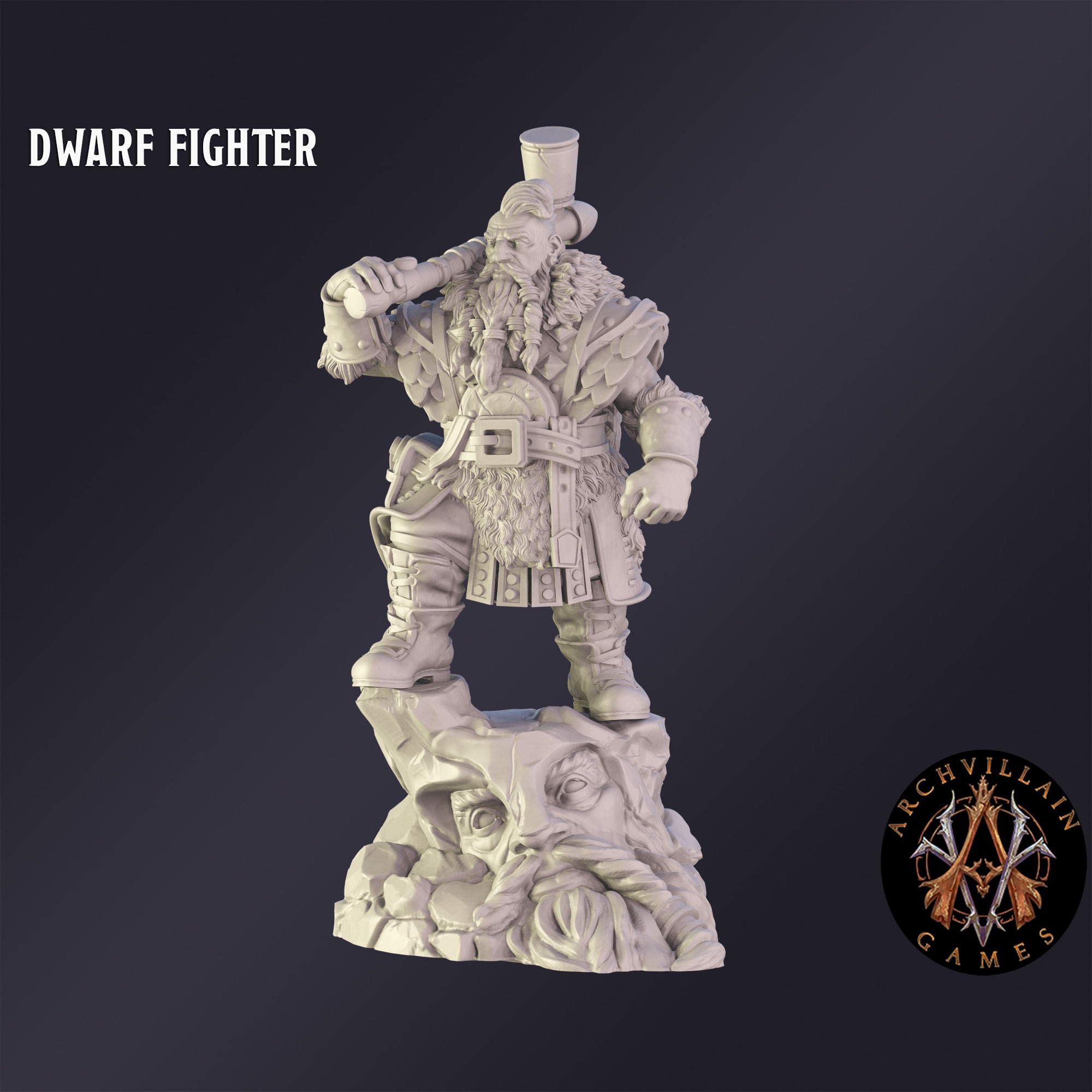 Dnd Miniature Dwarf Fighter Miniature for Dungeons and Dragons Tabletop ...