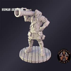DnD Miniature Human Artificer  miniature for Dungeons and Dragons tabletop RPG Wargaming miniature from  Archvillain Games