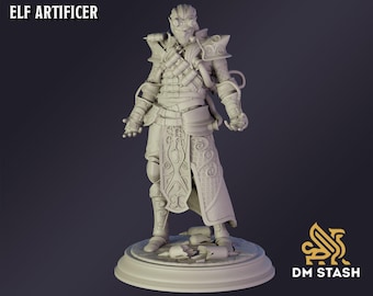 DnD Miniature Elf Artificer miniature for Dungeons and Dragons tabletop RPG Wargaming miniature from DM Stash