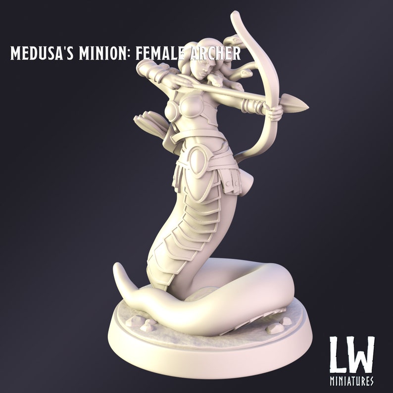 Medusa's Minion Premium Tabletop Game miniature from Lost World Miniatures, Dungeons and Dragons, Pathfinder image 2