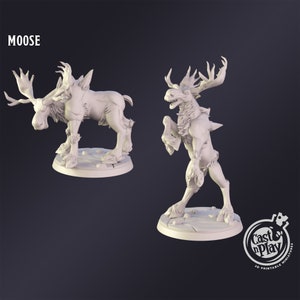 DnD Miniature Moose miniature for Dungeons and Dragons tabletop RPG Wargaming miniature from Cast N Play