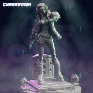 DnD Cyberpunk Miniature Cyberpunk Pop Idol Sänger Miniatur für Dungeons and Dragons Tabletop RPG Wargaming Miniatur von Cyberstash