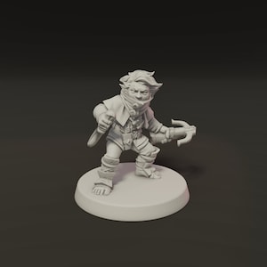 DnD Miniature Halfling Rogue Assassin miniature for Dungeons and Dragons tabletop RPG Wargaming miniature from Titanforge Miniatures
