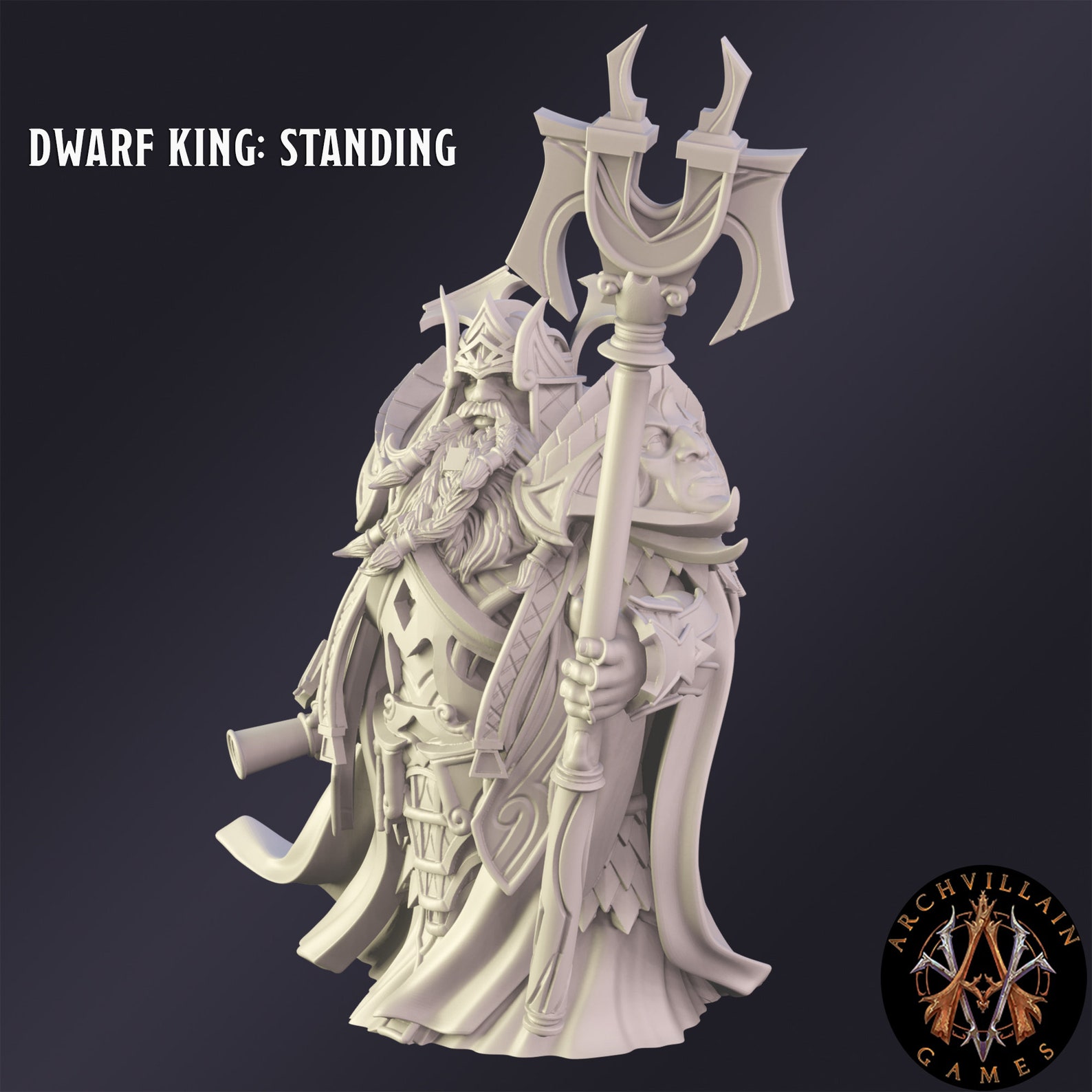 Dwarf King Tabletop Game Miniature From Archvillain Games Etsy UK