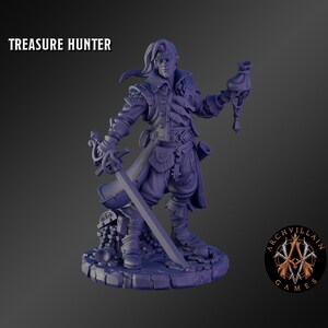 DnD Miniature Treasure Hunter  miniature for Dungeons and Dragons tabletop RPG Wargaming miniature from  Archvillain Games