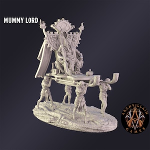 DnD Miniature Mummy Lord  miniature for Dungeons and Dragons tabletop RPG Wargaming miniature from  Archvillain Games