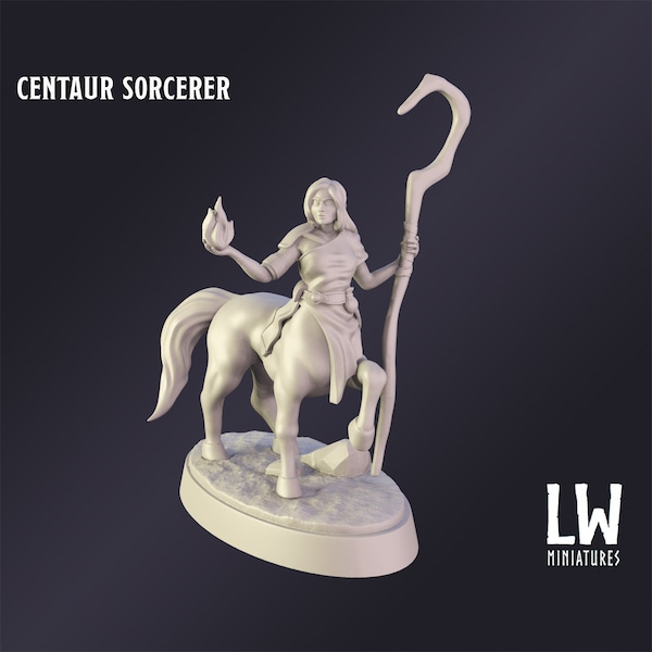 Centaur Sorcerer Premium Tabletop Game miniature from Lost World Miniatures, Dungeons and Dragons, Pathfinder