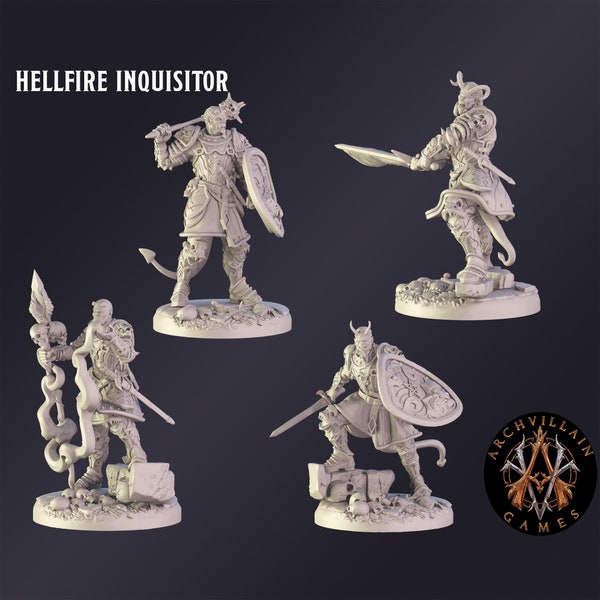 Hellfire Inquisitor Premium Tabletop Game miniature from Archvillain Games, Dungeons and Dragons, Pathfinder