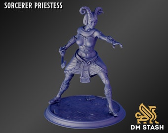 Sorcerer Priestess Tabletop Game miniature from DM Stash, Dungeons and Dragons, Pathfinder