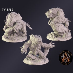 DnD Miniature Owlbear  miniature for Dungeons and Dragons tabletop RPG Wargaming miniature from  Archvillain Games