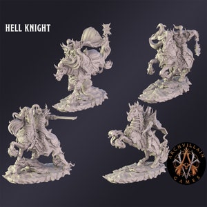 DnD Miniature Hell Knight  miniature for Dungeons and Dragons tabletop RPG Wargaming miniature from  Archvillain Games