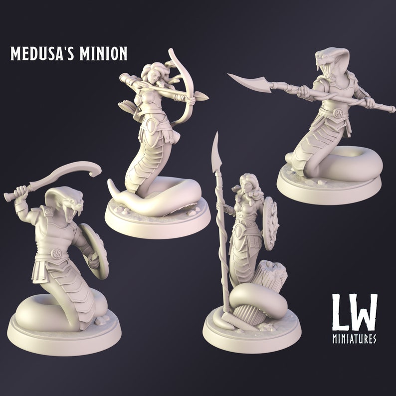 Medusa's Minion Premium Tabletop Game miniature from Lost World Miniatures, Dungeons and Dragons, Pathfinder image 1