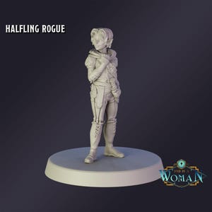 DnD Miniature Halfling Rogue miniature for Dungeons and Dragons tabletop RPG Wargaming miniature from DnD is a Woman