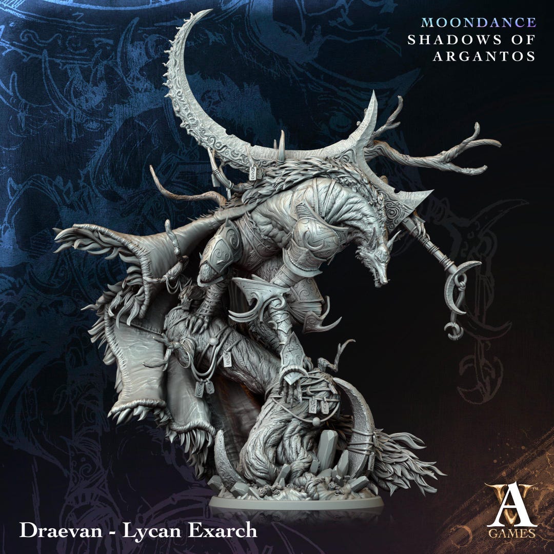 Dnd Miniature Wargame Miniature Werewolf Exarch Miniature for Dungeons ...