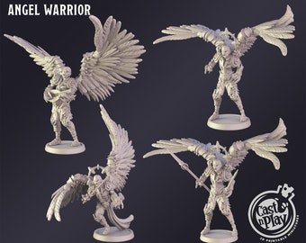 DnD Miniatur Angel Krieger Miniatur für Dungeons and Dragons Tabletop RPG Wargaming von Cast N Play