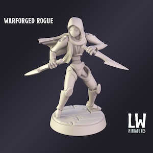 DnD Miniature Warforged Rogue miniature for Dungeons and Dragons tabletop RPG Wargaming miniature from Lost World Miniatures