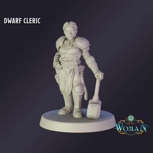 Miniatura DnD Dwarf Cleric miniatura para RPG de mesa Dungeons and Dragons miniatura de Wargaming de DnD é uma mulher