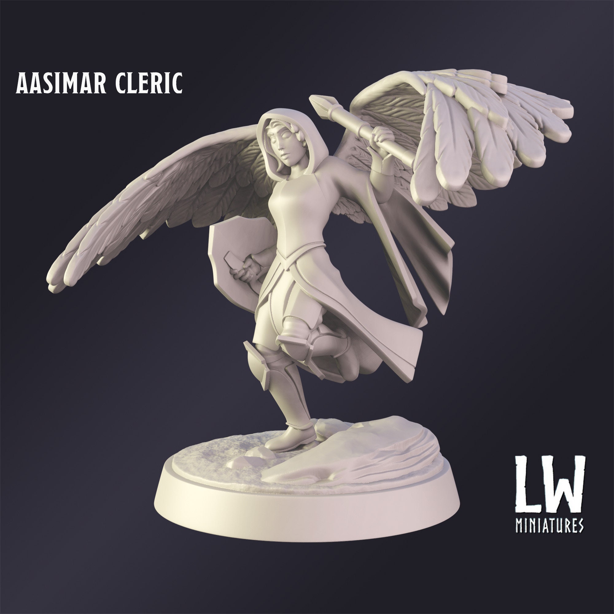 Toys Pathfinder Fallen Aasimar Fighter Paladin 3D Printed Miniature Resin Mini Lost World