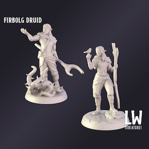 Firbolg Druid Premium Tabletop Game miniature from Lost World Miniatures, Dungeons and Dragons, Pathfinder