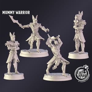 DnD Miniature Mummy Warrior miniature for Dungeons and Dragons tabletop RPG Wargaming miniature from Cast N Play