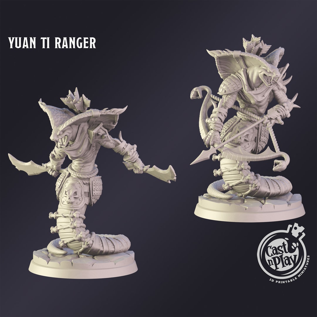 Dnd Ranger Mini Dnd Miniature Yuan Ti Ranger Miniature for Dungeons and Dragons ...