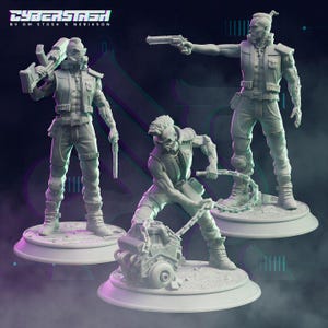 DnD Cyberpunk Miniature Biker Gang Thug miniature for Dungeons and Dragons tabletop RPG Wargaming miniature from Cyberstash
