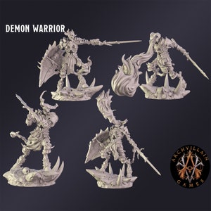 DnD Miniature Demon Warrior  miniature for Dungeons and Dragons tabletop RPG Wargaming miniature from  Archvillain Games