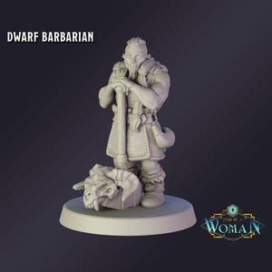 DnD Miniatura Anão Bárbaro miniatura para Dungeons and Dragons RPG de mesa Wargaming miniatura de DnD é uma mulher