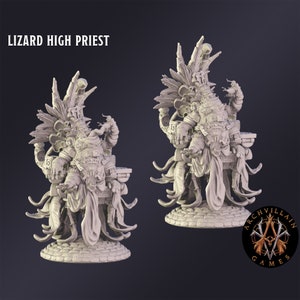 DnD Miniature Lizard High Priest  miniature for Dungeons and Dragons tabletop RPG Wargaming miniature from  Archvillain Games