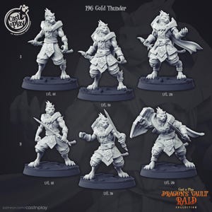 DnD Miniature Tabaxi Fighter miniature for Dungeons and Dragons tabletop RPG Wargaming miniature from Cast N Play