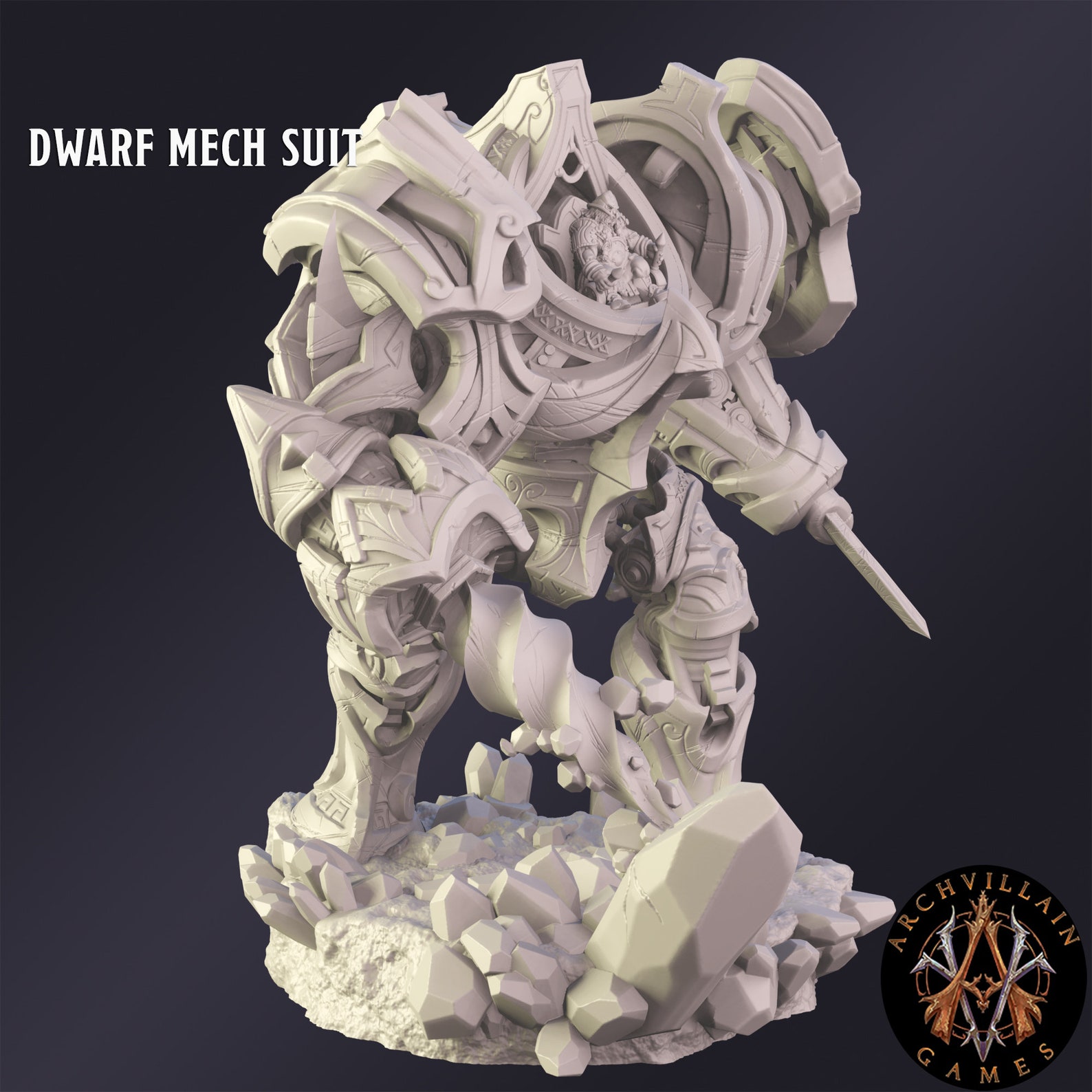 Dnd Miniature Dwarf Mech Suit Miniature for Dungeons and Dragons ...