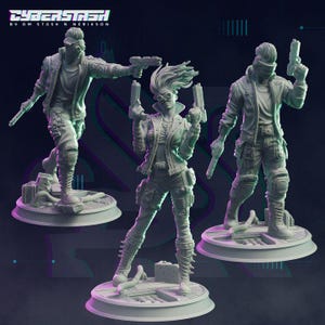 DnD Cyberpunk Miniature Raver Street Gang Thug miniature for Dungeons and Dragons tabletop RPG Wargaming miniature from Cyberstash