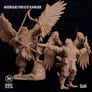 DnD Miniature Aaracokra Gunslinger Ranger miniature for Dungeons and Dragons tabletop RPG Wargaming miniature from Sordane Publishing
