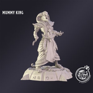 DnD Miniature Mummy King miniature for Dungeons and Dragons tabletop RPG Wargaming miniature from Cast N Play