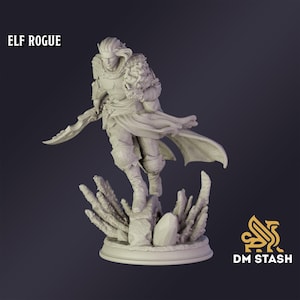DnD Miniature Elf Rogue miniature for Dungeons and Dragons tabletop RPG Wargaming miniature from DM Stash