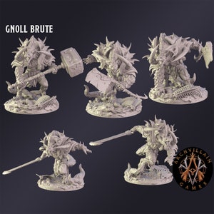 DnD Miniature Gnoll Brute  miniature for Dungeons and Dragons tabletop RPG Wargaming miniature from  Archvillain Games