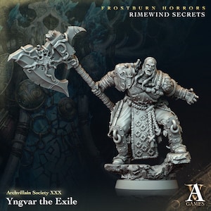 DnD Miniature Goliath Barbarian miniature for Dungeons and Dragons tabletop RPG Wargaming from Archvillain Games
