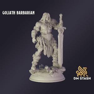 DnD Miniature Goliath Barbarian miniature for Dungeons and Dragons tabletop RPG Wargaming miniature from DM Stash