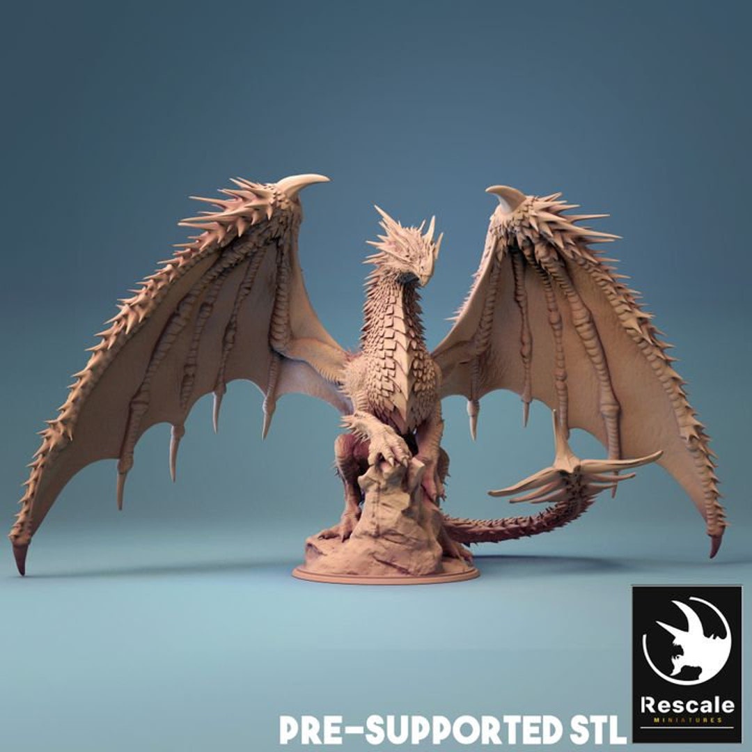 Dnd Miniature Ancient Red Dragon Miniature for Dungeons and Dragons ...