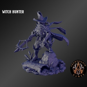 DnD Miniature Witch Hunter  miniature for Dungeons and Dragons tabletop RPG Wargaming miniature from  Archvillain Games