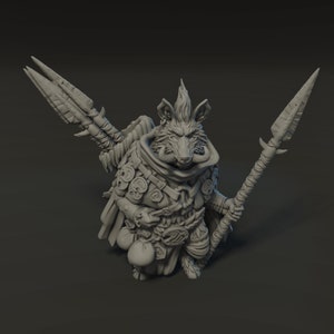 DnD Miniature Wereboar Ranger miniature for Dungeons and Dragons tabletop RPG Wargaming miniature from Titanforge Miniatures