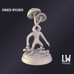 DnD Miniature Forked Myconid miniature for Dungeons and Dragons tabletop RPG Wargaming miniature from Lost World Miniatures