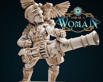 DnD Miniature Dwarf Cannoneer Artificer miniatura do gry planszowej RPG Dungeons and Dragons Wargaming miniatura z DnD jest kobietą