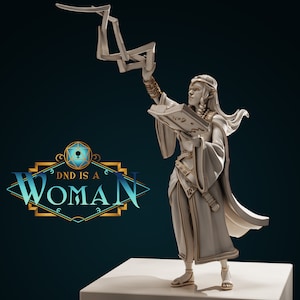 DnD Miniature Elf Elemental Wizard miniature for Dungeons and Dragons tabletop RPG Wargaming miniature from DnD is a Woman