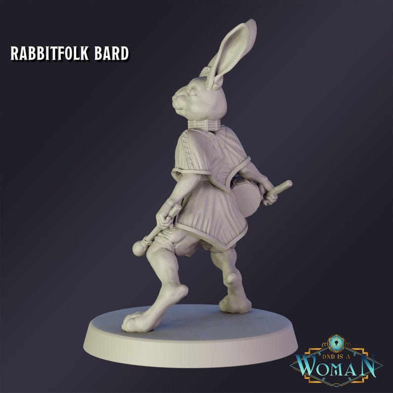 Dnd Miniature Rabbitfolk Bard Miniature for Dungeons and Dragons ...