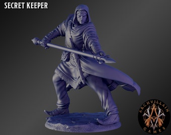 Secret Keeper Tabletop Game miniature from Archvillain Games, Dungeons and Dragons, Pathfinder