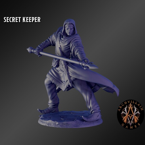 Secret Keeper Premium Tabletop Game miniature from Archvillain Games, Dungeons and Dragons, Pathfinder