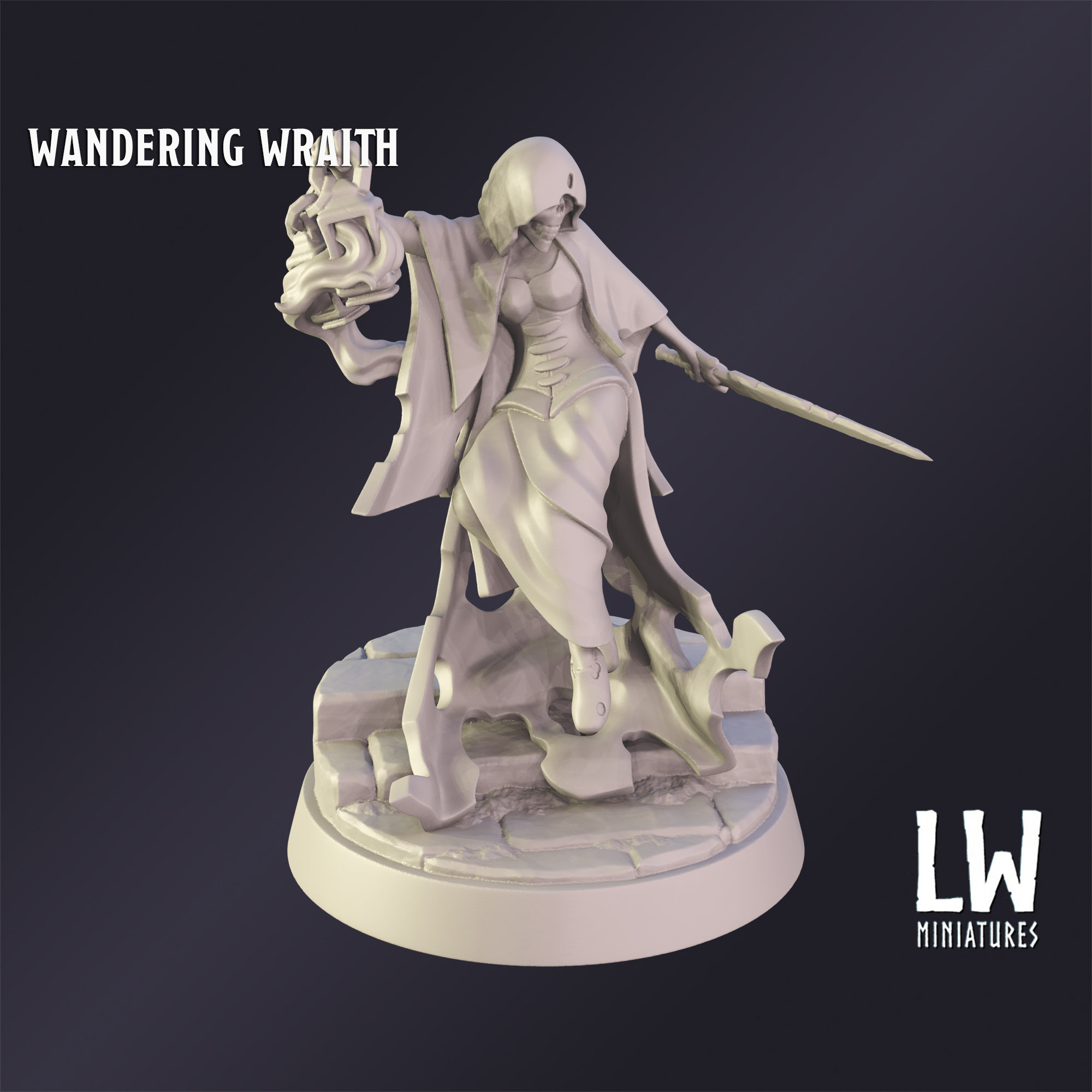 Wraith Tabletop Dnd Miniature Wandering Wraith Miniature for Dungeons and Dragons ...